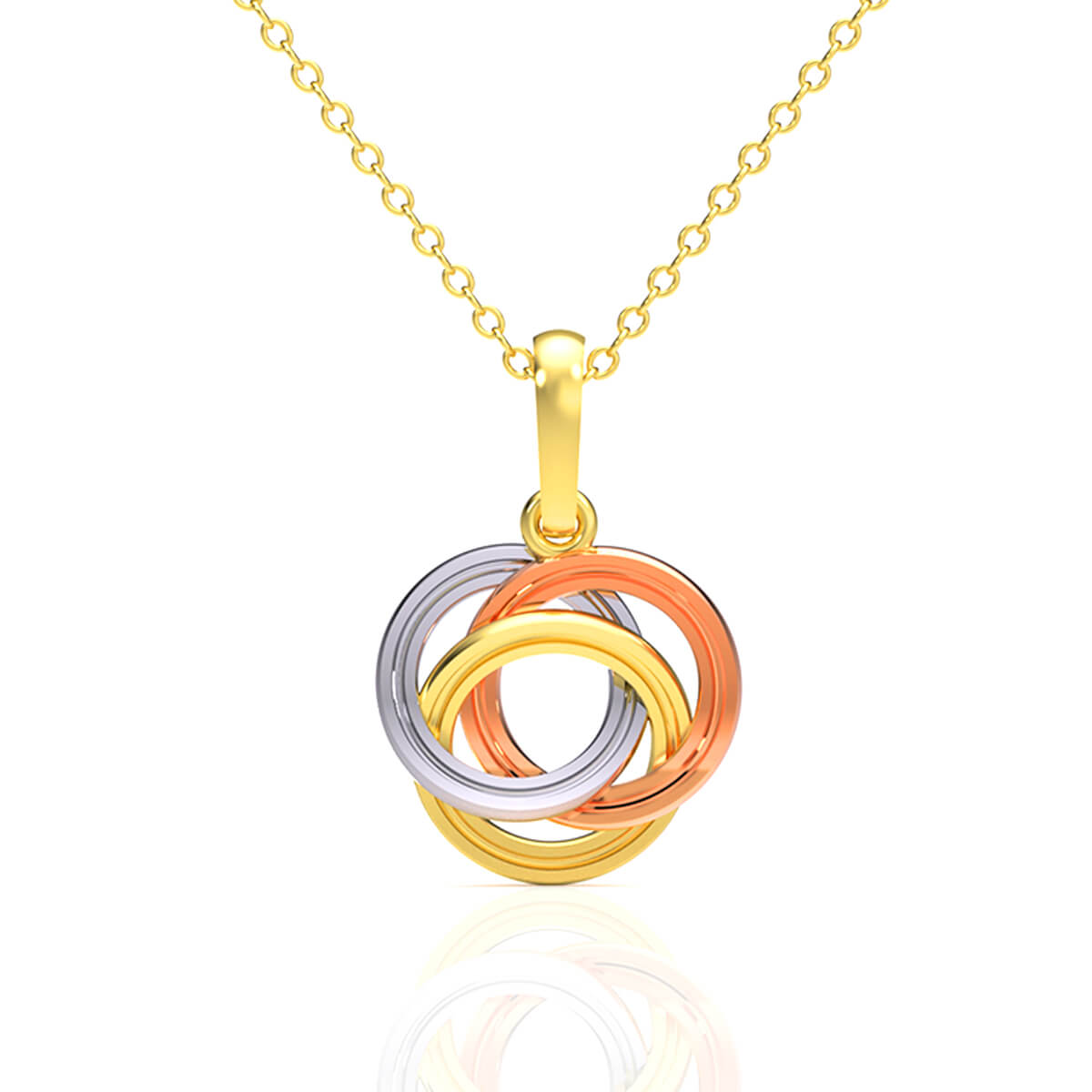 Tri-Tone Elegance Three-Tone Gold Pendant for Everyday Charm