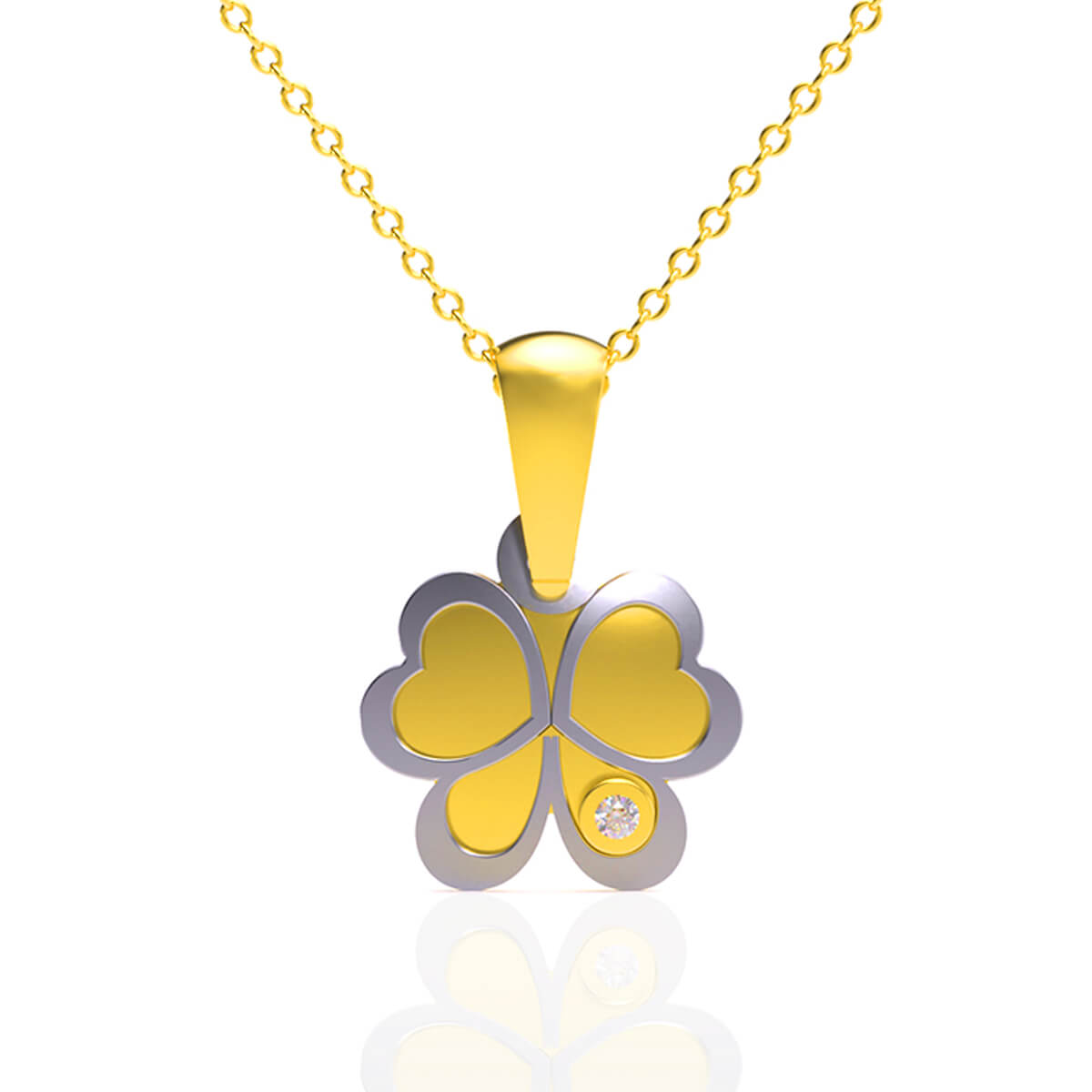 Dual-Tone Bloom Two-Tone Floral Pendant for Everyday Elegance