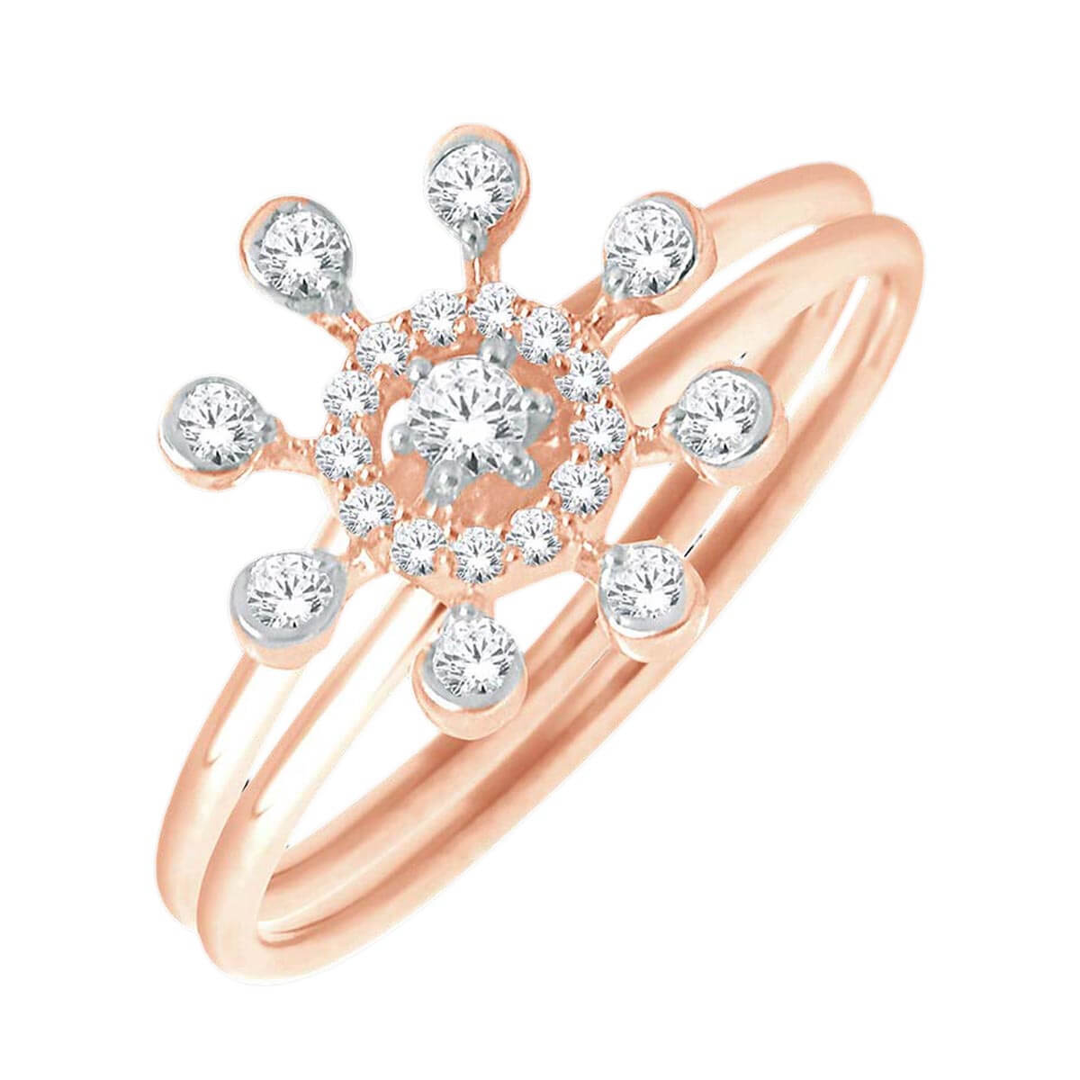 Floral Eminent Diamond Ring with Free Gold Coin