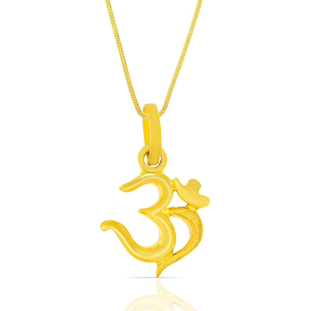 Golden Mantra Om Gold Pendant with Free Gold Coin