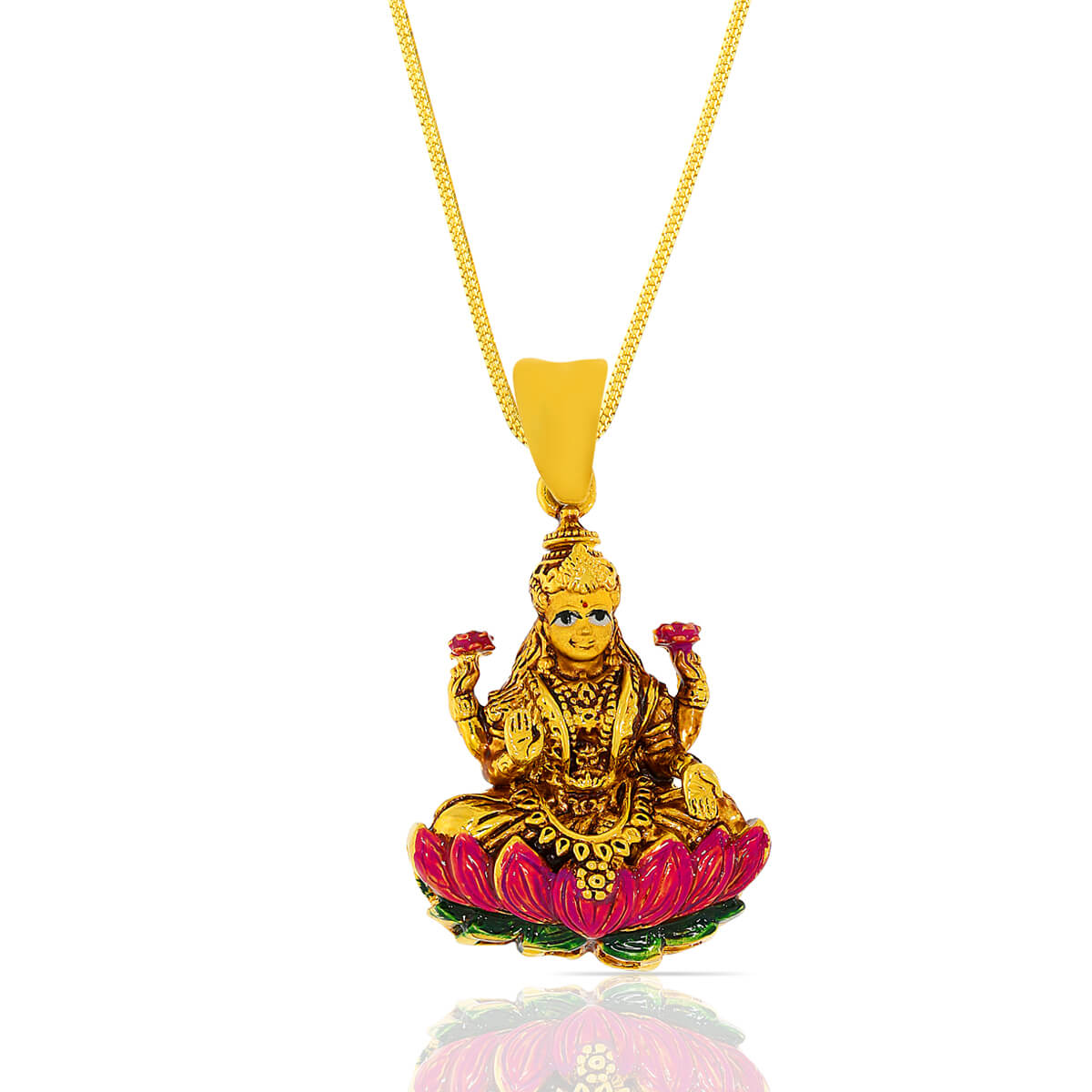 Goddess Laxmi's Blessing God Gold Pendant with Free Gold Coin