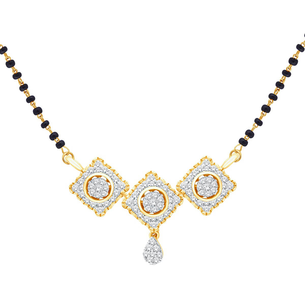 Diamond Mangalsutra Pendant with Free Gold Coin