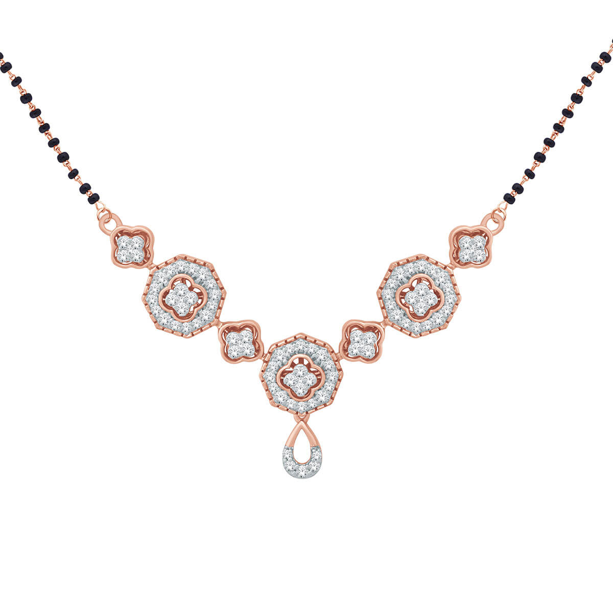 Diamond Mangalsutra Pendant with Free Gold Coin