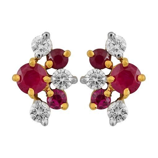 Ruby diamond earring