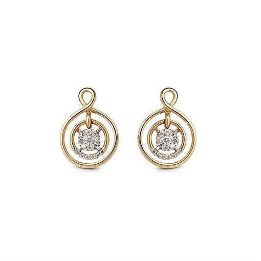 Misha Cluster Diamond Earring with Free Gold Coin