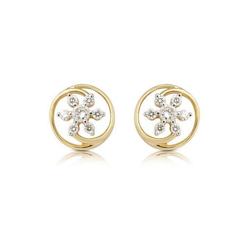 Round Twist Diamond Earring with Free Gold Coin