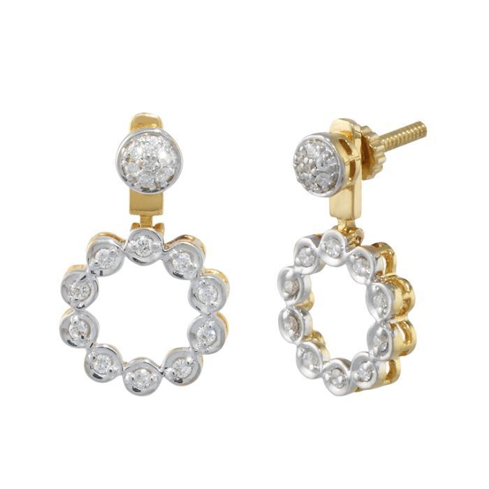 Glowing Round Diamond Earring with Free Gold Coin