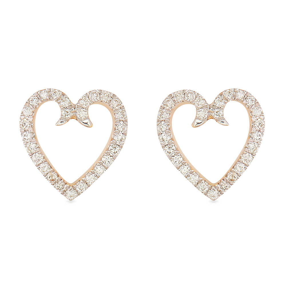 Charming Heart Diamond Earring with Free Gold Coin