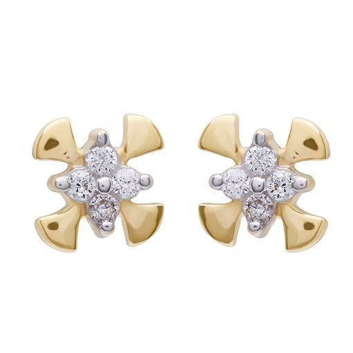 Floweret Glowing Diamond Earring with Free Gold Coin