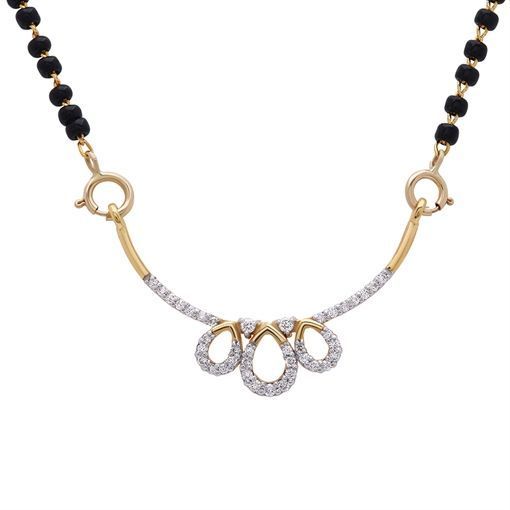 Eshika Diamond Mangalsutra Pendant with Free Gold Coin