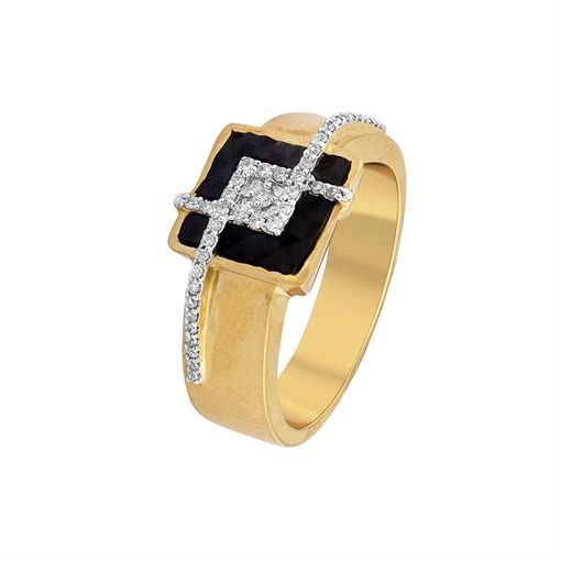 Black Square Diamond Ring with Free Gold Coin