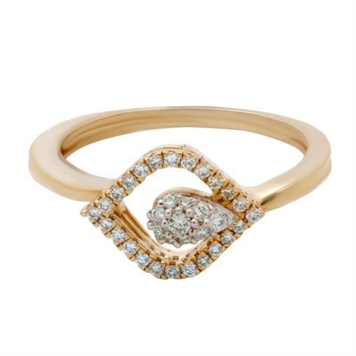 Elegant Leaf Diamond Ring with Free Gold Coin